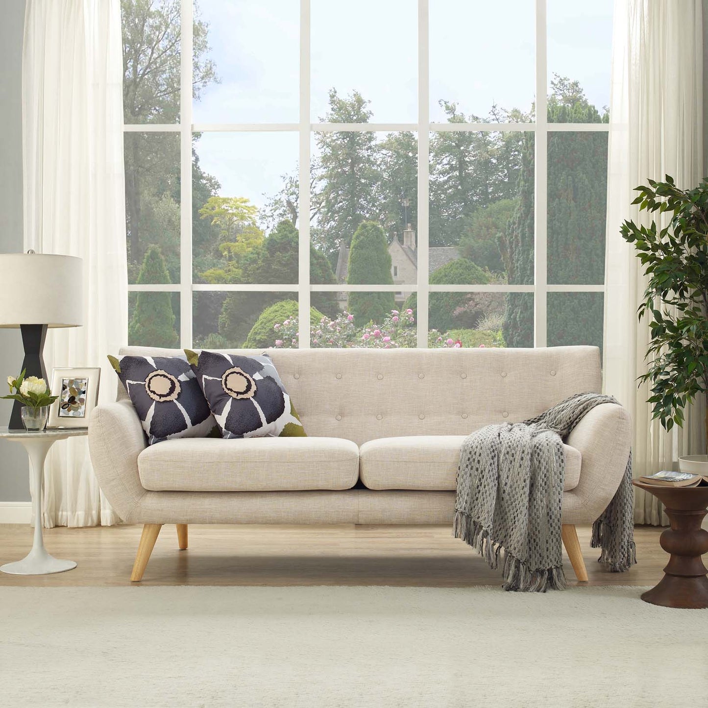 Remark Upholstered Fabric Sofa by Furniture for America
