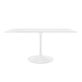 Lumen 60" Rectangle Wood Dining Table in White