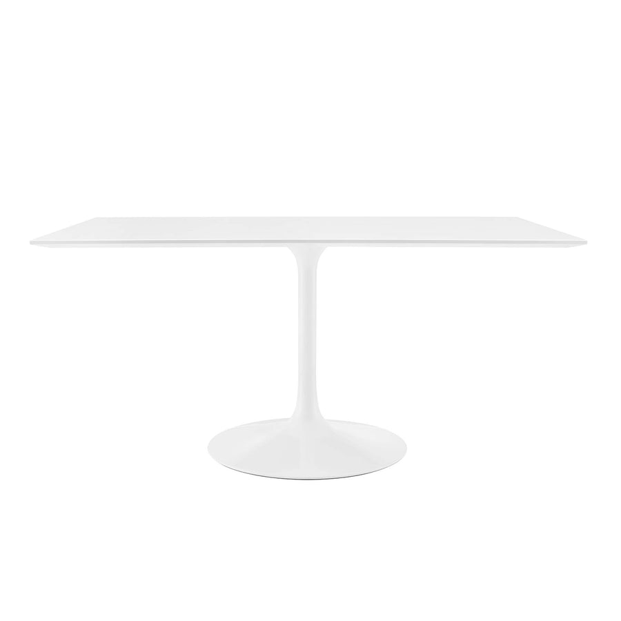 Lumen 60" Rectangle Wood Dining Table in White