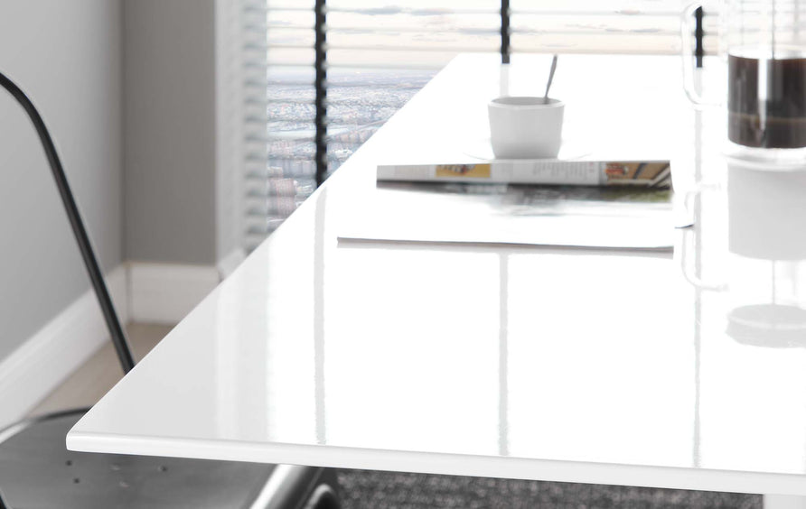 Lumen 60" Rectangle Wood Dining Table in White