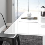 Lumen 60" Rectangle Wood Dining Table in White