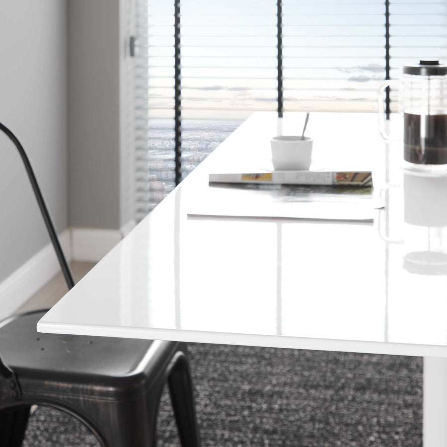 Lumen 60" Rectangle Wood Dining Table in White
