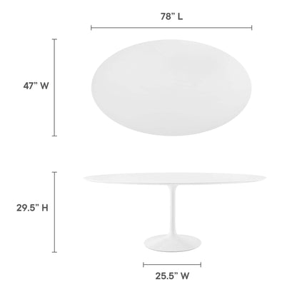 Lippa 78" Oval Wood Dining Table by Furniture For America