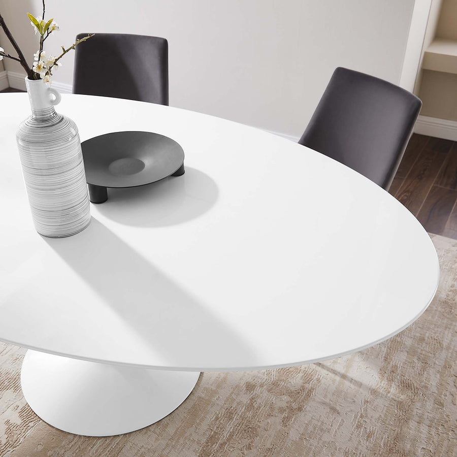 Lumen 78" Oval Wood Dining Table in White