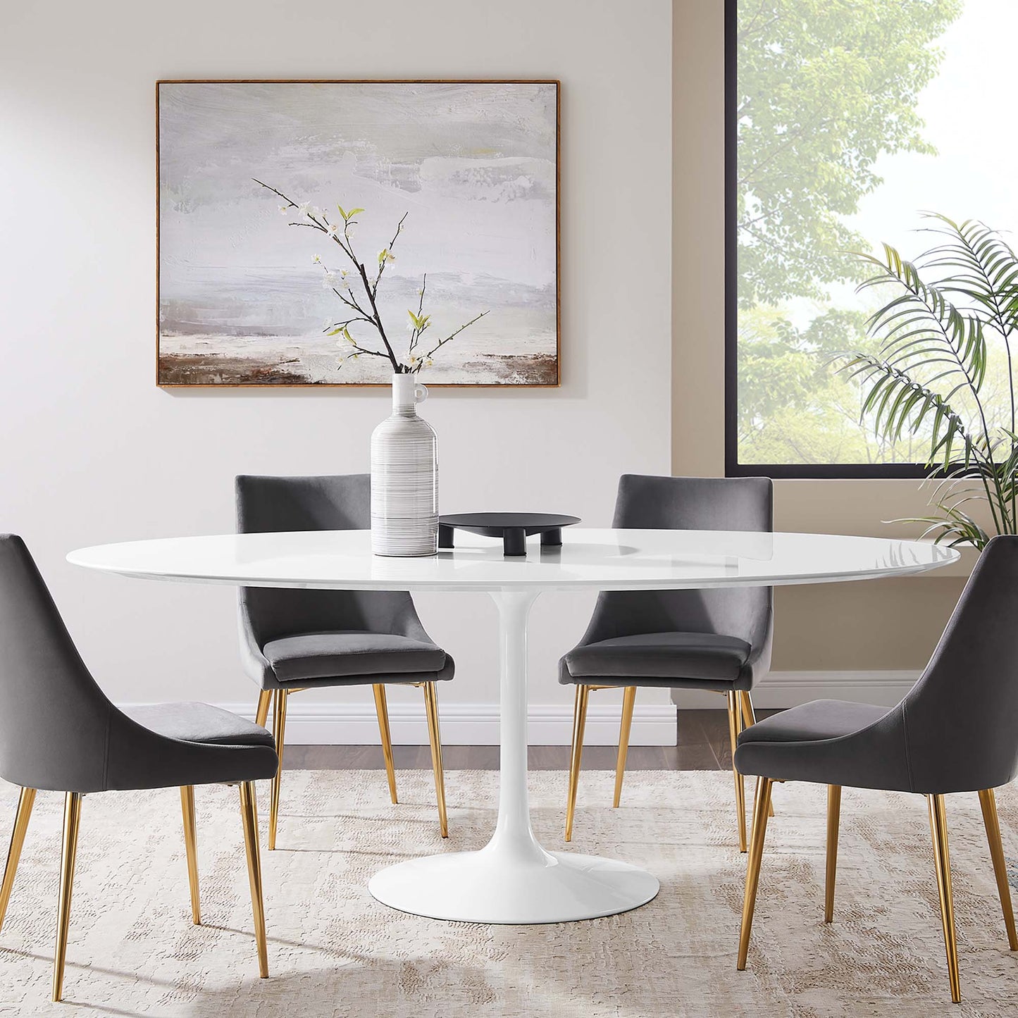 Lippa 78" Oval Wood Dining Table by Furniture For America