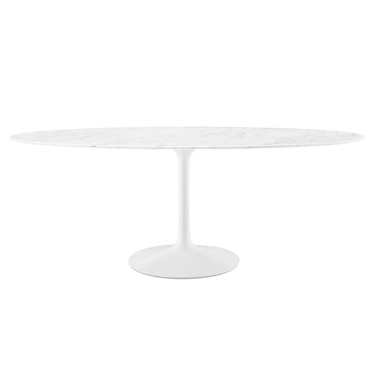 Lippa 78" Oval Faux Marble Dining Table by Furniture For America