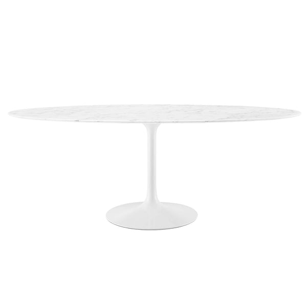 Lippa 78" Oval Faux Marble Dining Table by Furniture For America
