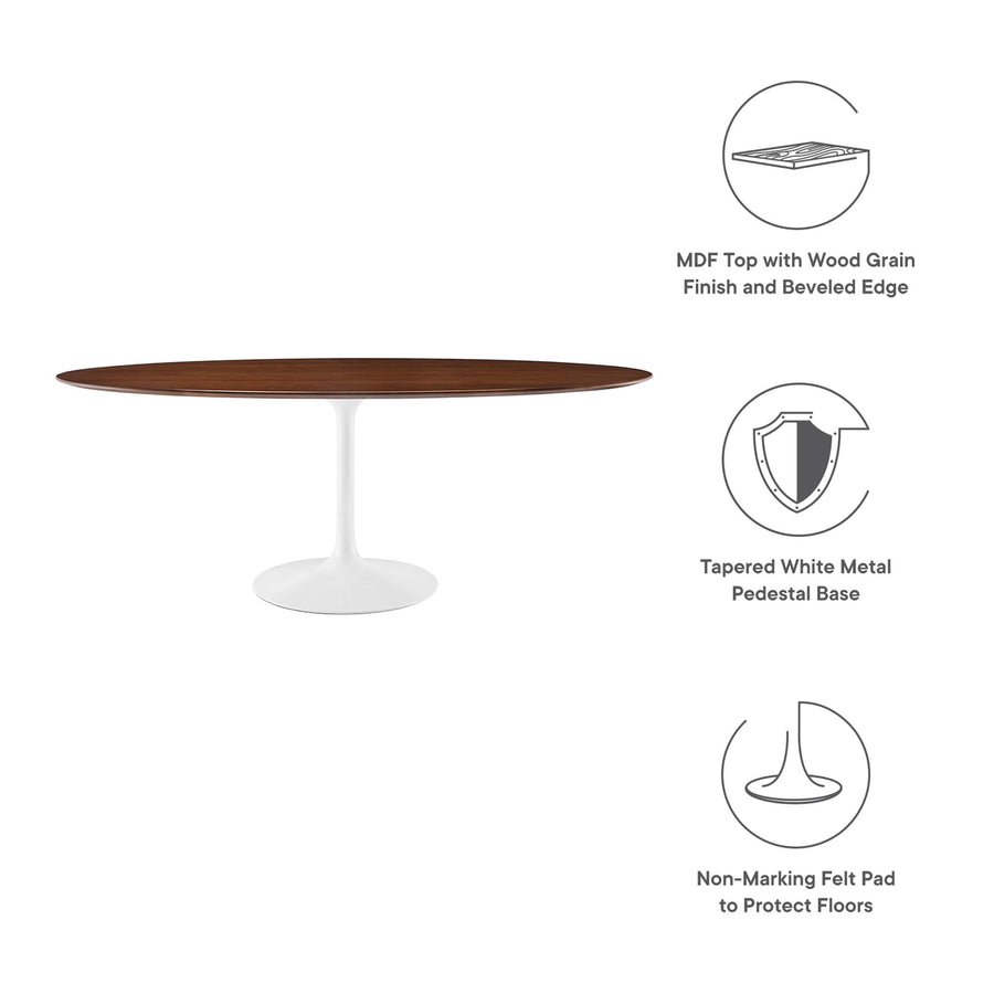 Lumen 78" Oval Wood Dining Table in Walnut