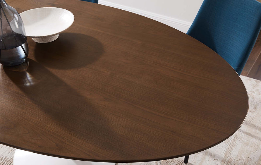 Lumen 78" Oval Wood Dining Table in Walnut