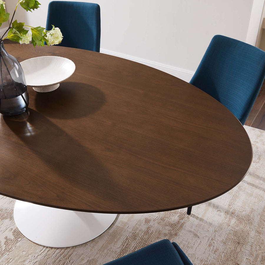 Lumen 78" Oval Wood Dining Table in Walnut