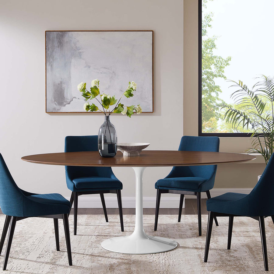 Lumen 78" Oval Wood Dining Table in Walnut