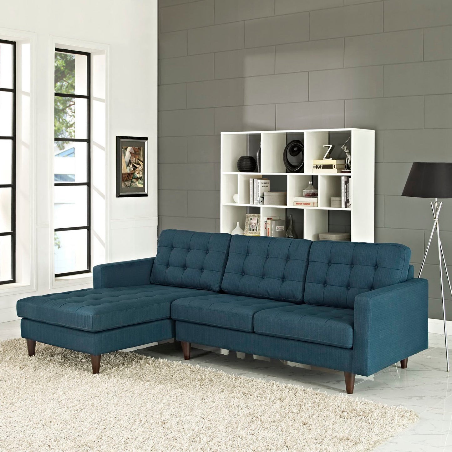 Empress Left-Facing Upholstered Fabric Sectional Sofa by Furniture for America
