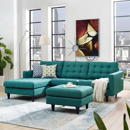 Empress Left-Facing Upholstered Fabric Sectional Sofa by Furniture for America