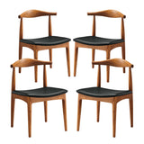 Zinnia Wood Dining Chairs Set of 4 in Black