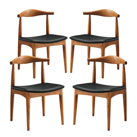 Tracy Wood Dining Chairs Set of 4 in Black
