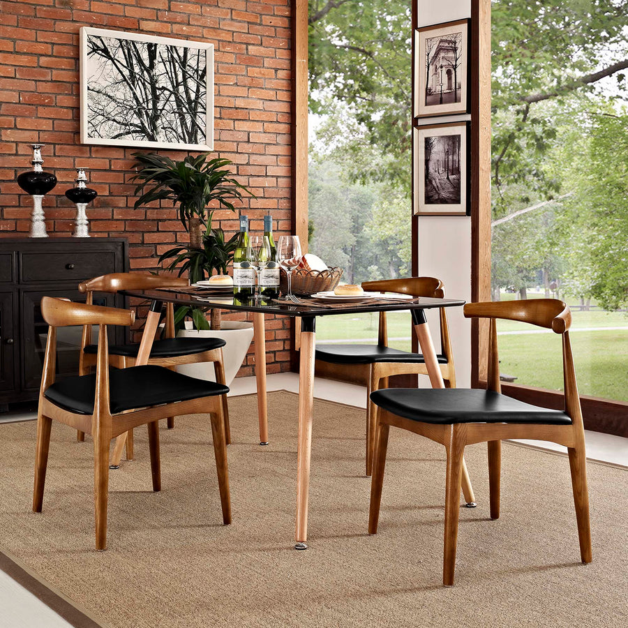 Zinnia Wood Dining Chairs Set of 4 in Black