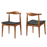 Zinnia Wood Dining Chairs Set of 4 in Black