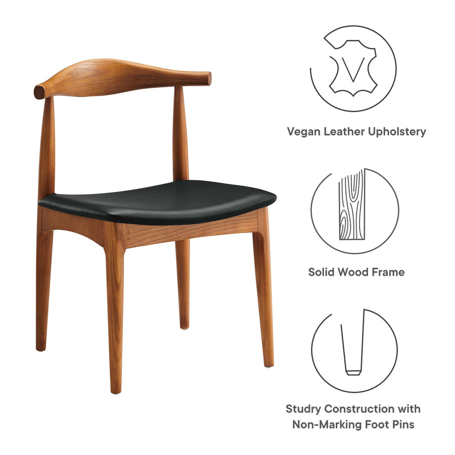 Zinnia Wood Dining Chairs Set of 4 in Black