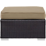 Sienna 5 Piece Outdoor Patio Sectional Set in Espresso Mocha