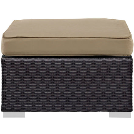 Convene 5 Piece Outdoor Patio Sectional Set in Espresso Mocha