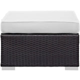 Sienna 5 Piece Outdoor Patio Sectional Set in Espresso White