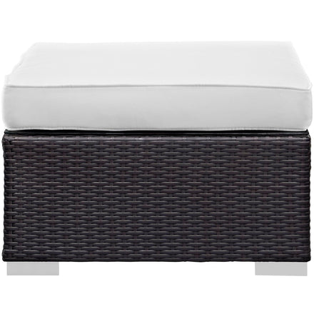 Convene 5 Piece Outdoor Patio Sectional Set in Espresso White