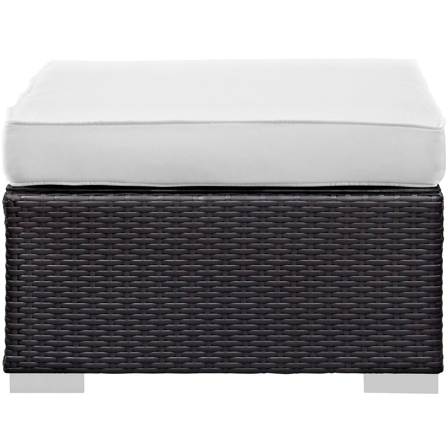 Sienna 5 Piece Outdoor Patio Sectional Set in Espresso White