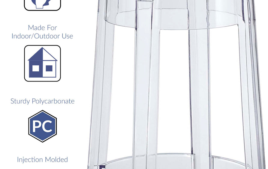 Thistle Backless Counter Stool in Clear