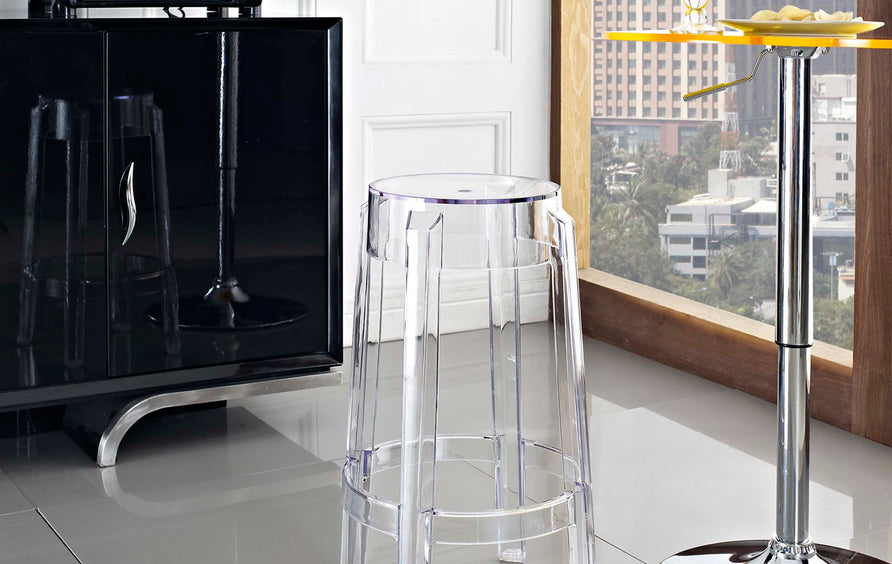 Thistle Backless Counter Stool in Clear