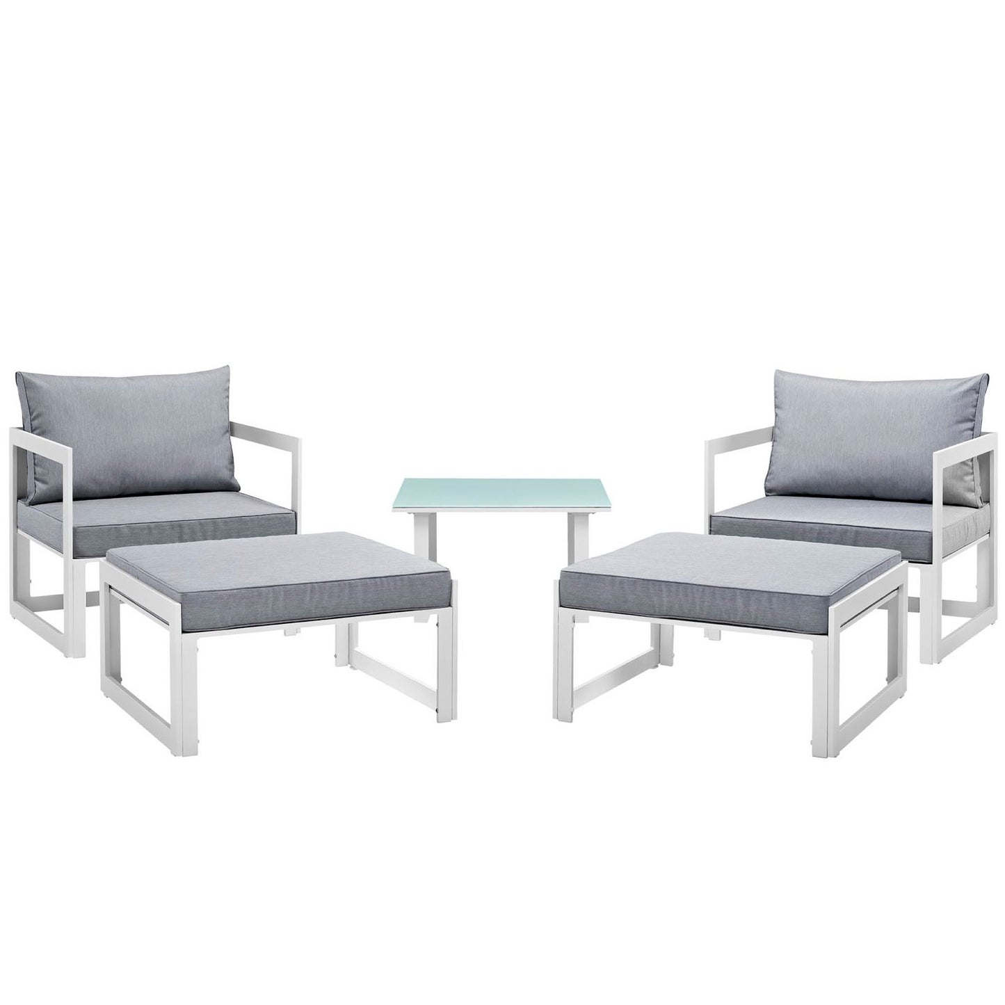 Fortuna 5 Piece Outdoor Patio Sectional Sofa Set by Furniture For America
