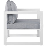 Lotus 5 Piece Outdoor Patio Sectional Sofa Set in White Gray