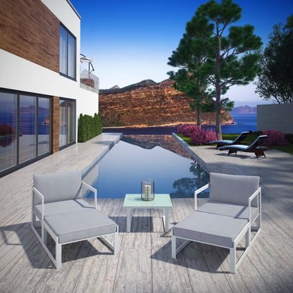 Fortuna 5 Piece Outdoor Patio Sectional Sofa Set by Furniture For America