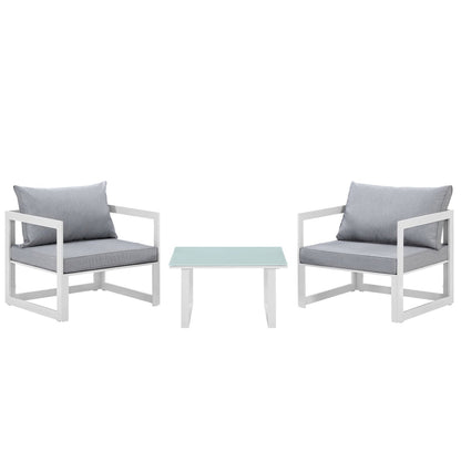 Fortuna 3 Piece Outdoor Patio Sectional Sofa Set by Furniture For America