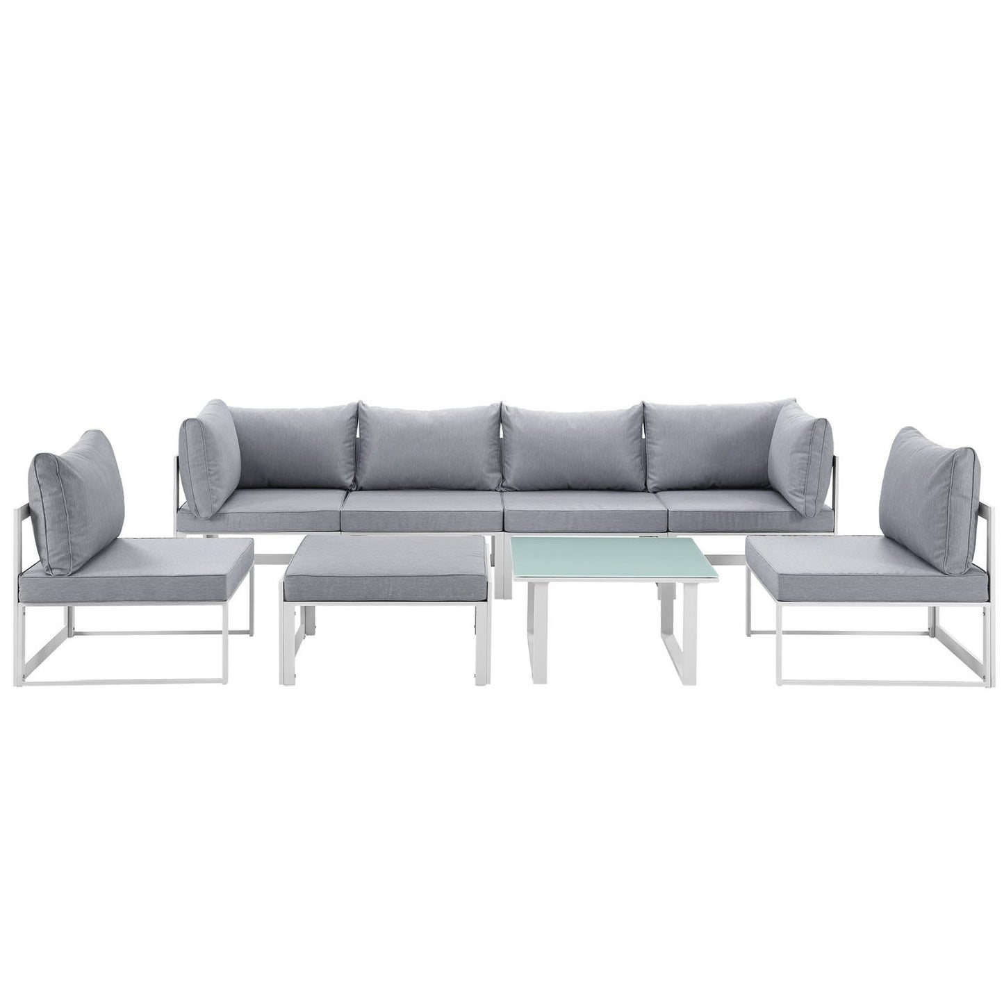 Fortuna 8 Piece Outdoor Patio Sectional Sofa Set by Furniture For America