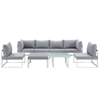 Fortuna 8 Piece Outdoor Patio Sectional Sofa Set by Furniture For America