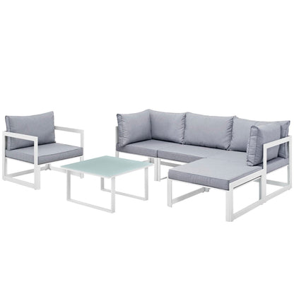 Fortuna 6 Piece Outdoor Patio Sectional Sofa Set by Furniture For America
