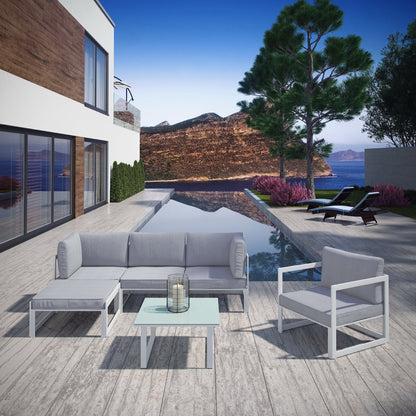 Fortuna 6 Piece Outdoor Patio Sectional Sofa Set by Furniture For America