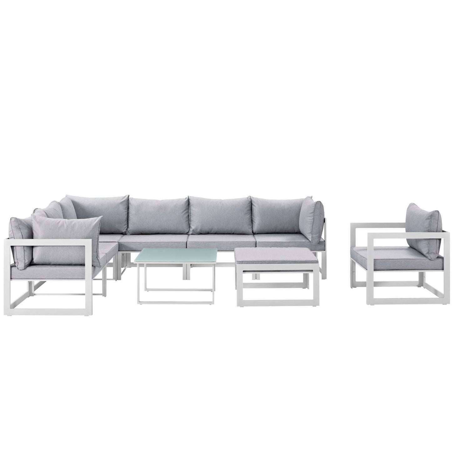 Fortuna 9 Piece Outdoor Patio Sectional Sofa Set by Furniture For America