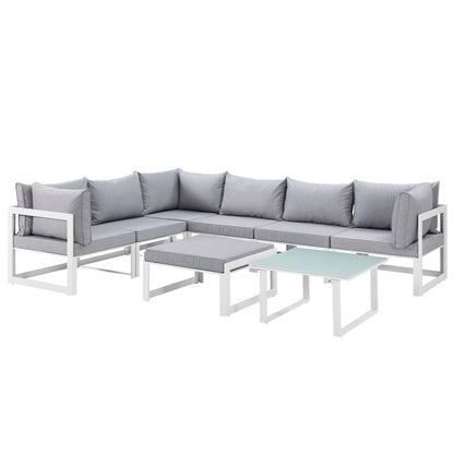 Fortuna 8 Piece Outdoor Patio Sectional Sofa Set by Furniture For America