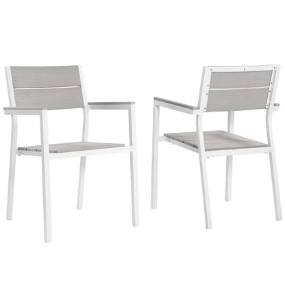 Maine Outdoor Patio Dining Armchair Set of 2 by Furniture For America