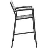 Marin Outdoor Patio Bar Stool Set of 2 in Brown Gray