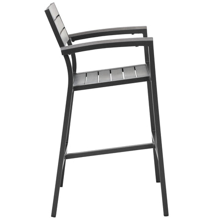 Maine Outdoor Patio Bar Stool Set of 2 in Brown Gray