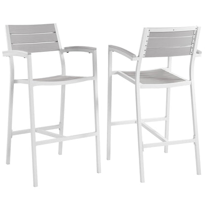 Maine Outdoor Patio Bar Stool Set of 2 by Furniture For America