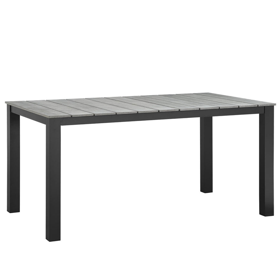 Marin 5 Piece Outdoor Patio Dining Set in Brown Gray