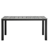 Marin 5 Piece Outdoor Patio Dining Set in Brown Gray