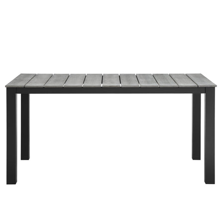 Maine 5 Piece Outdoor Patio Dining Set in Brown Gray