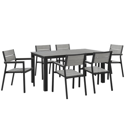 Maine 7 Piece Outdoor Patio Dining Set by Furniture For America