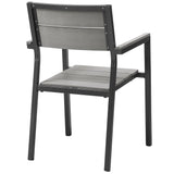 Marin 7 Piece Outdoor Patio Dining Set in Brown Gray