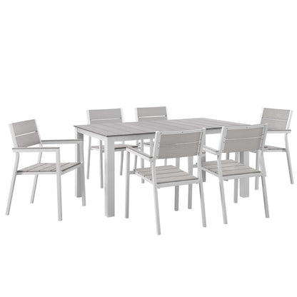 Maine 7 Piece Outdoor Patio Dining Set by Furniture For America