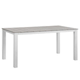 Marin 7 Piece Outdoor Patio Dining Set in White Light Gray